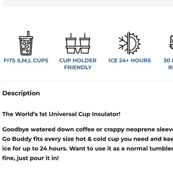 FrostBuddy To-Go-Buddy Universal Cup Insulator-32oz~Stainless Steel Tumbler~NEW - Picture 12 of 16